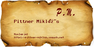Pittner Miklós névjegykártya